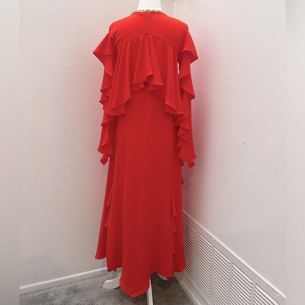 Zara Red Ruffles Long Dress - Picture 5 of 14